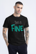 Men Regular Fit T-Shirt THIS IS FINE BLACK